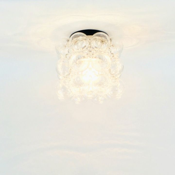 Mid Century Space Age Bubble Glass Flush Mount Or Ceiling Lamp By Helena Tynell For Limburg, Germany, 1960s photo 490.0
