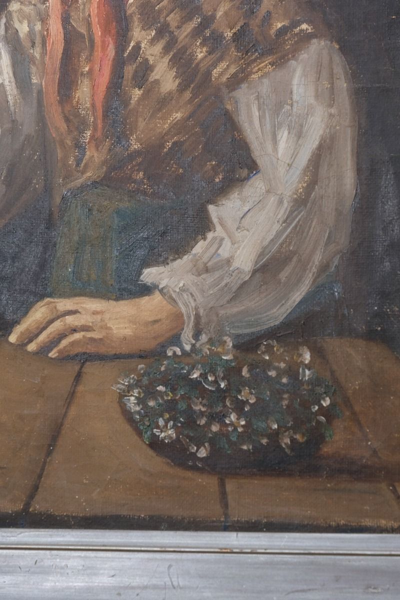 photo furniture Oil On Canvas Study Of A Girl By Christian Aigens