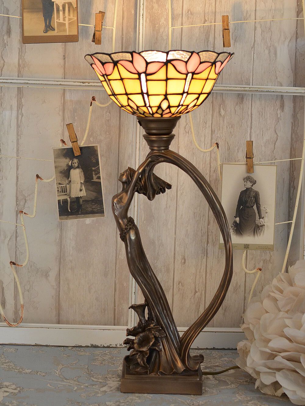 Table Lamp “Wiener Secession” – Art Nouveau Style With Graceful Female Figure photo furniture