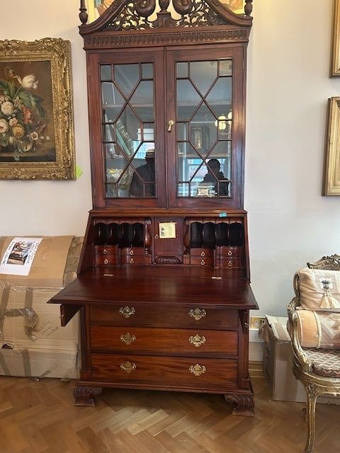 Edwardian Inlaid Mahogany Bureau Bookcase photo furniture