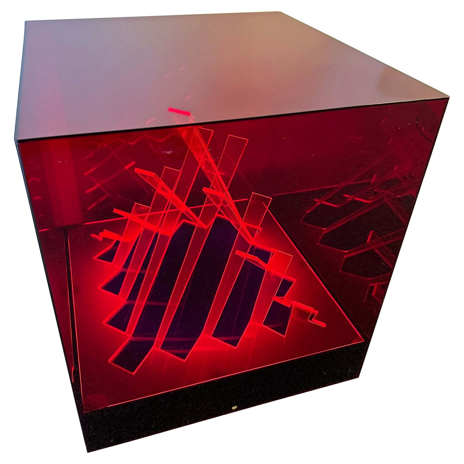 Lamp Sculpture Cinetic Cubo Di Teo Plexiglass By James Riviere, Italy, 1970s