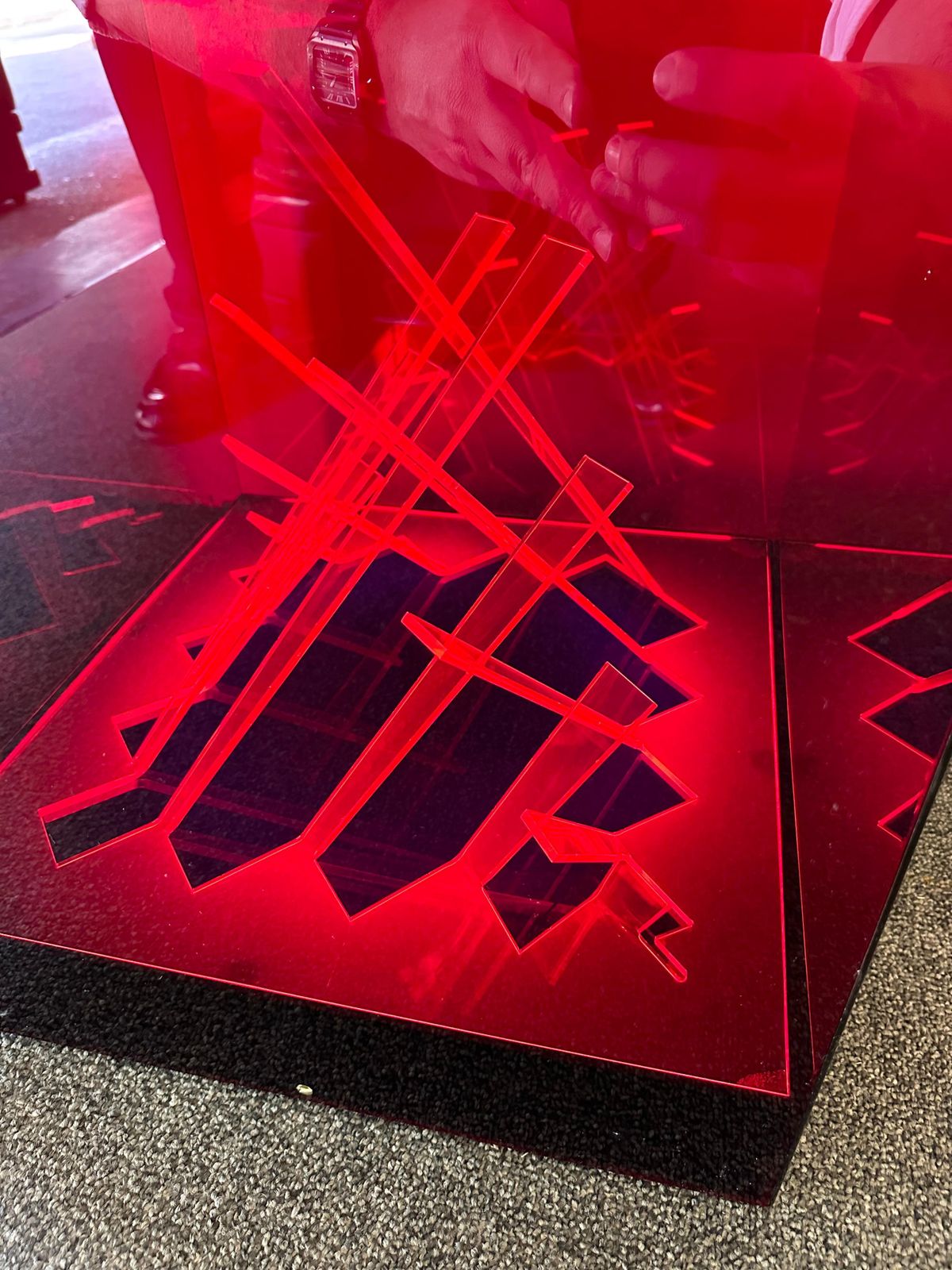 Lamp Sculpture Cinetic Cubo Di Teo Plexiglass By James Riviere, Italy, 1970s photo Art
