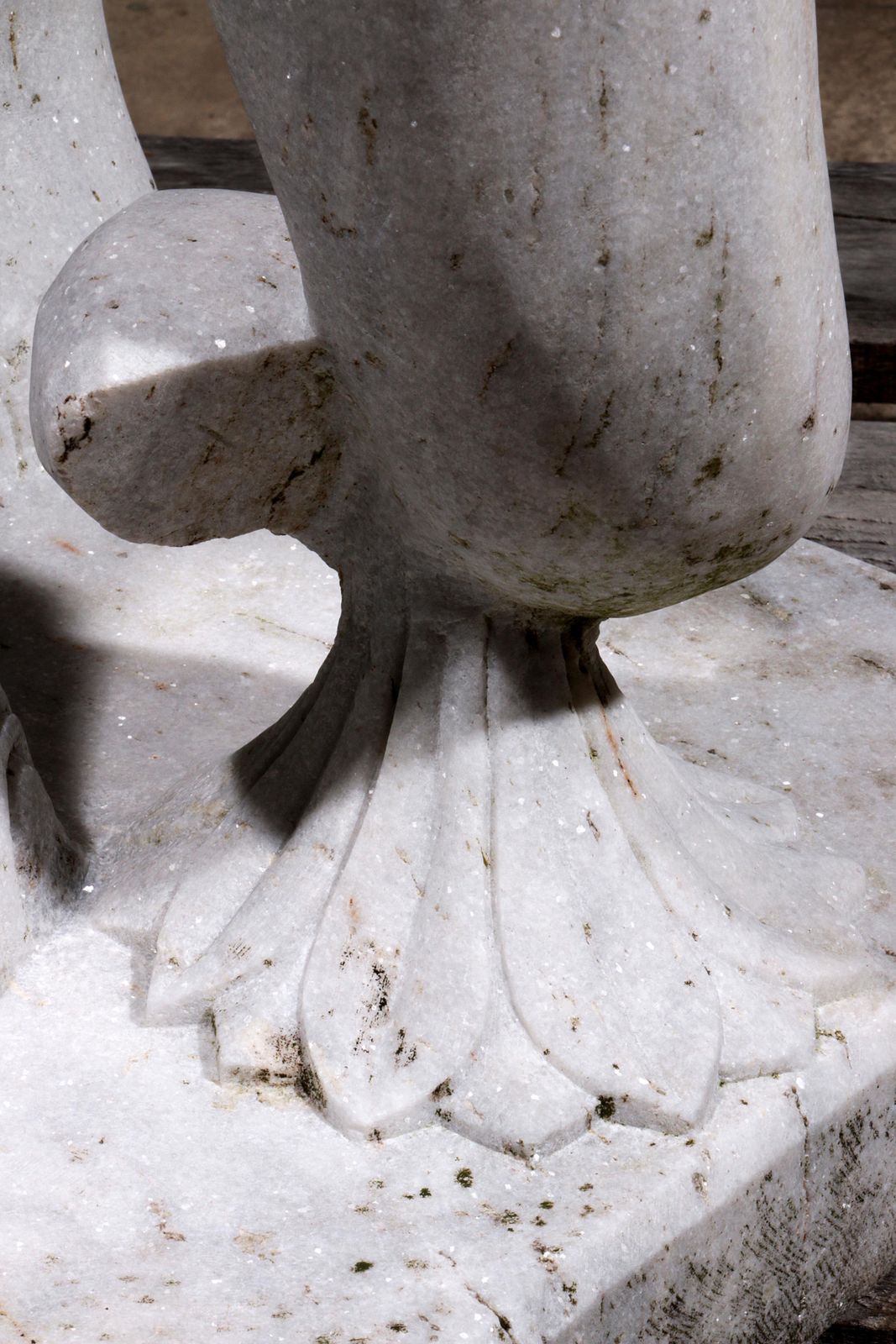 Handcrafted 2 Large Marble Elephant Statues photo vintage