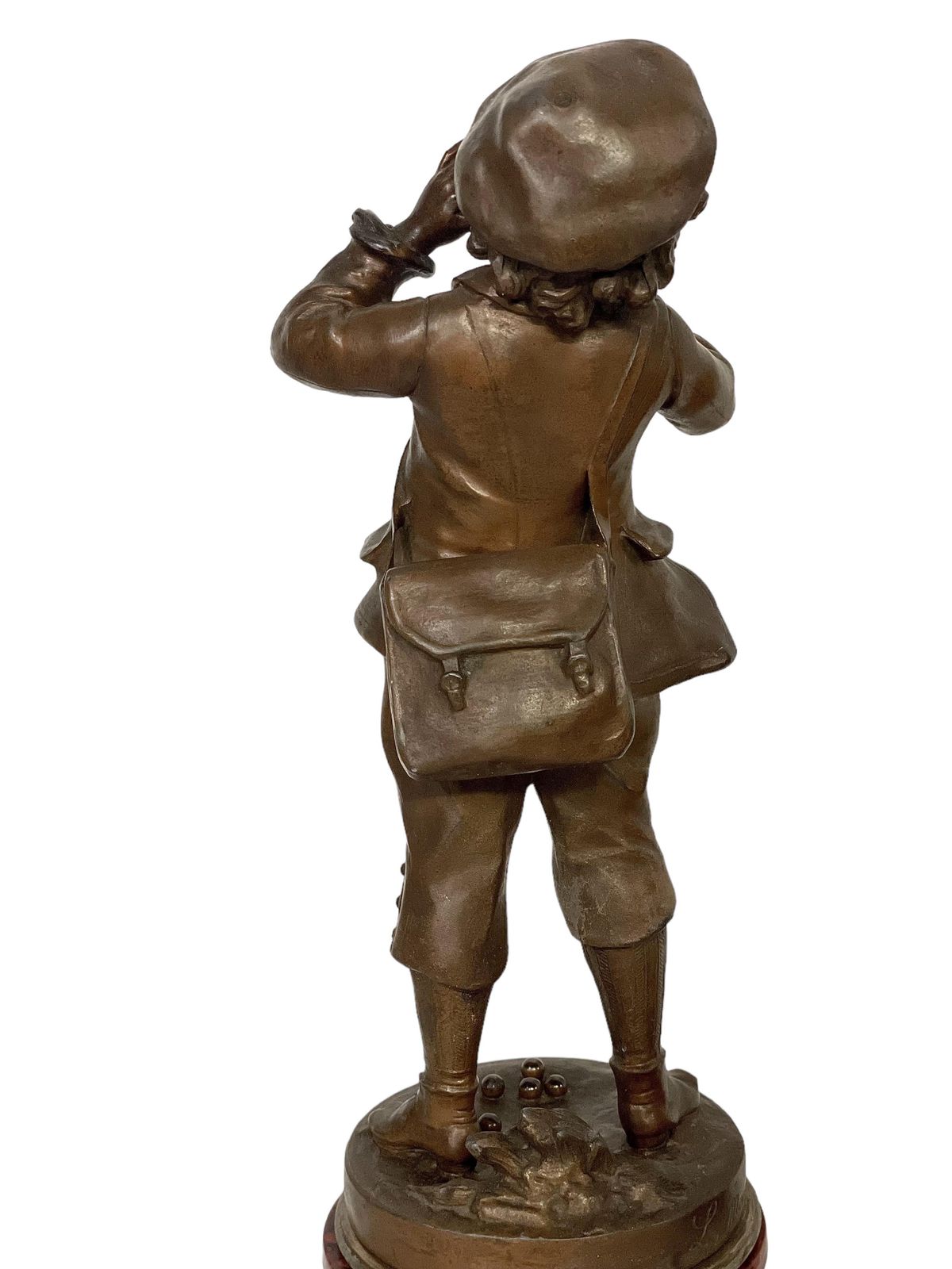 Louis Auguste Moreau Set Of Two Boys Spelter Sculptures 19th Century photo buy