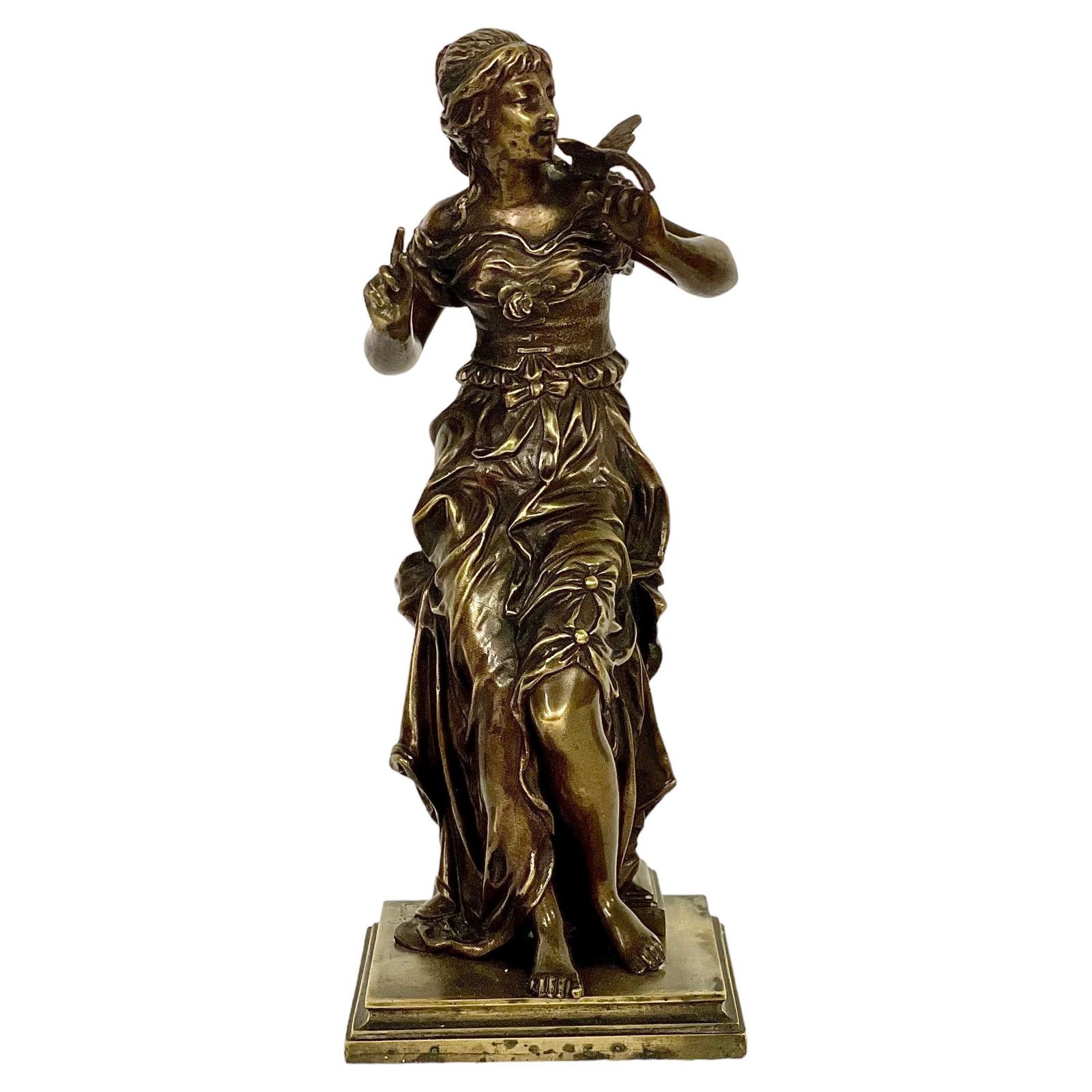 19th Century Petite Bronze Sculpture By Adrien étienne Gaudez