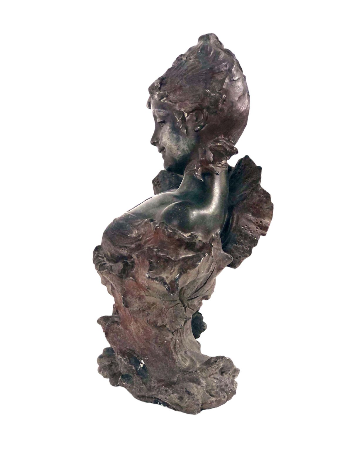 French Art Nouveau Woman Bust “Fraises Au Champagne” By Alfred Jean Foretay photo vinterior