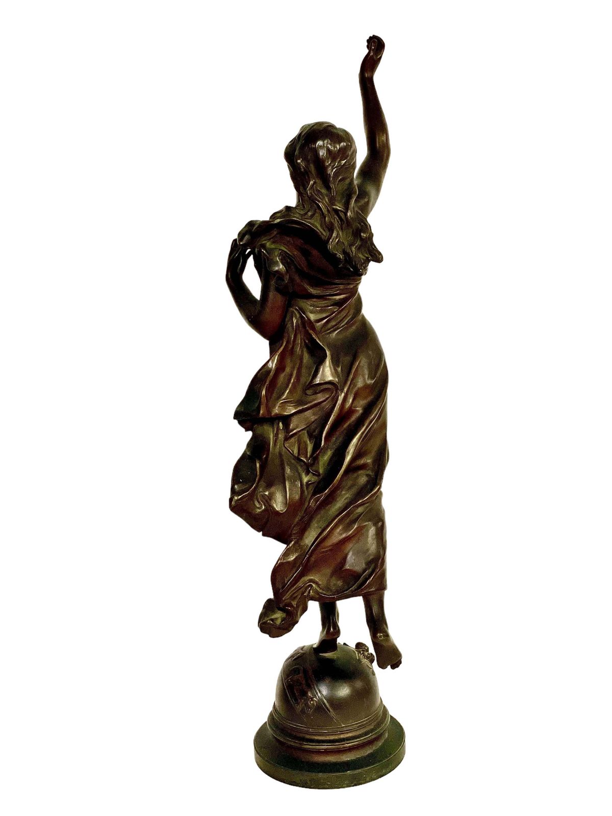 19th Century Tall And Large Woman Bronze Statue By French Sculptor Adrien Gaudez photo Art