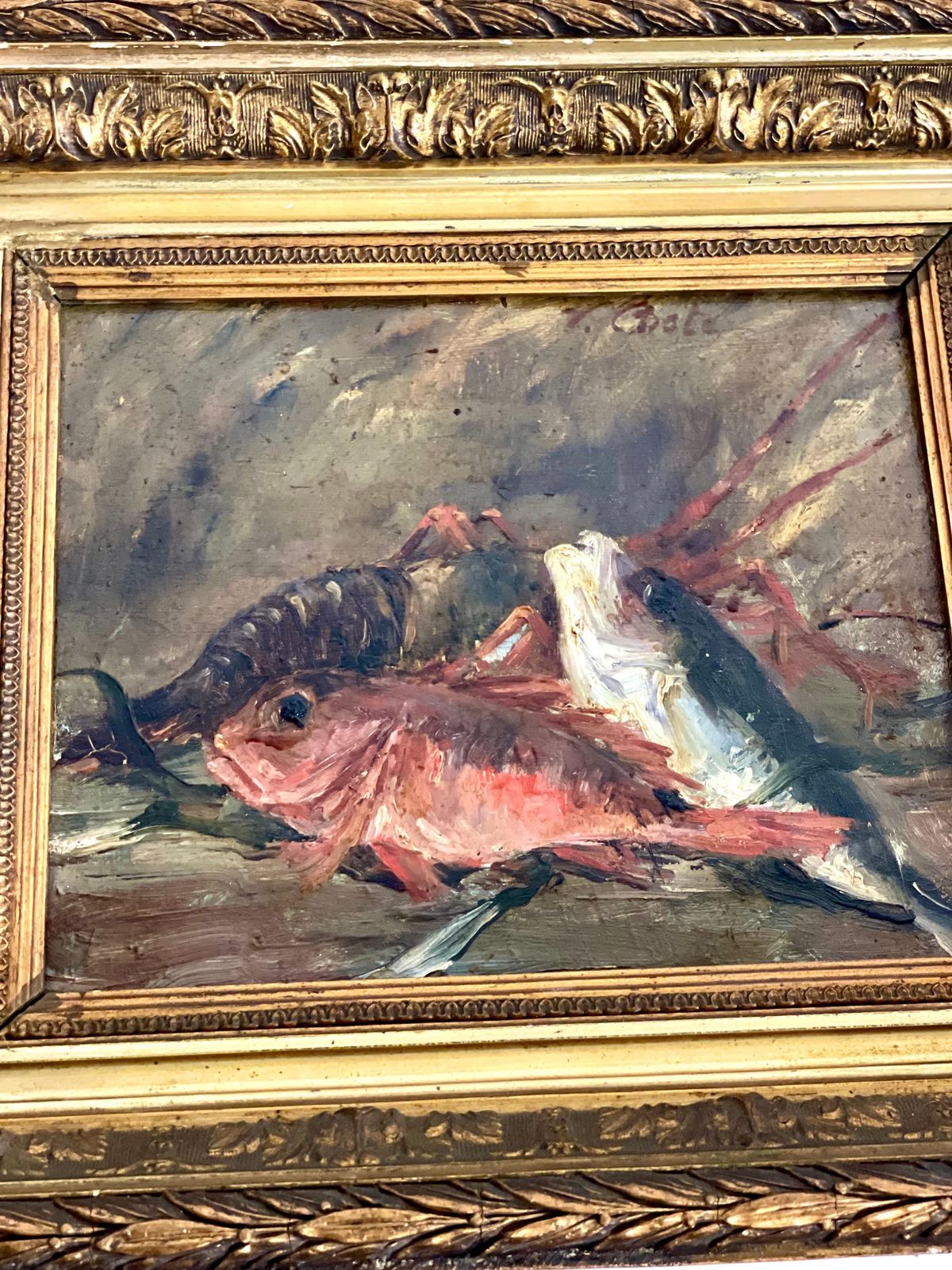 1880s Oil On Canvas By Victor Costes photo vintage