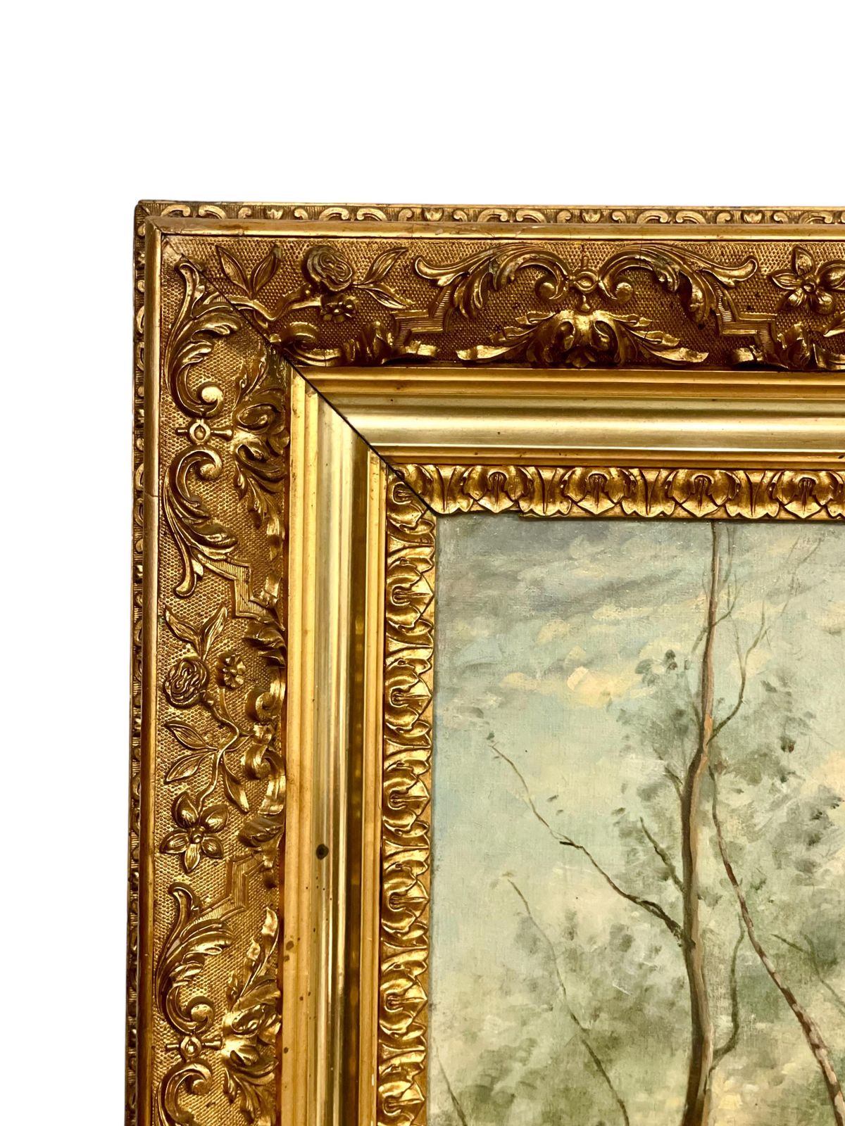 Large Oil On Panel 'The Cowherder By The Pond', By Charles Dhuin photo vinterior