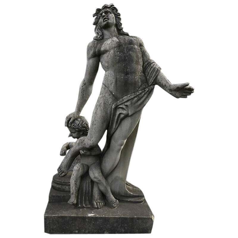 Beautiful Sanstone Vintage Statue From The 19th Century From Belgium