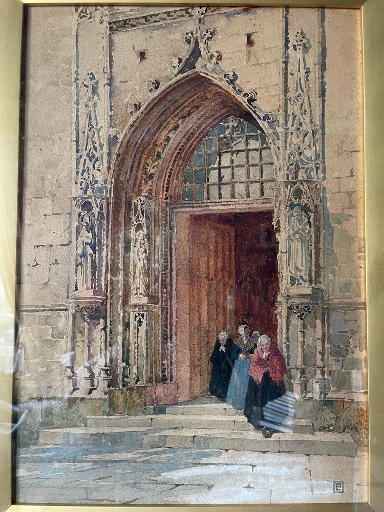 ‘Cathedral Entrance’, 1800s, Antique photo furniture