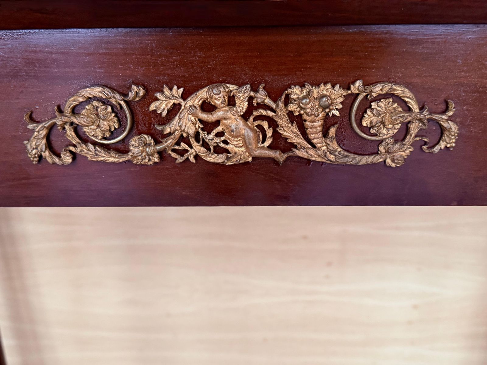 Antique French Empire Fruitwood Console Table With Drawer, Early 20th Century photo vintage
