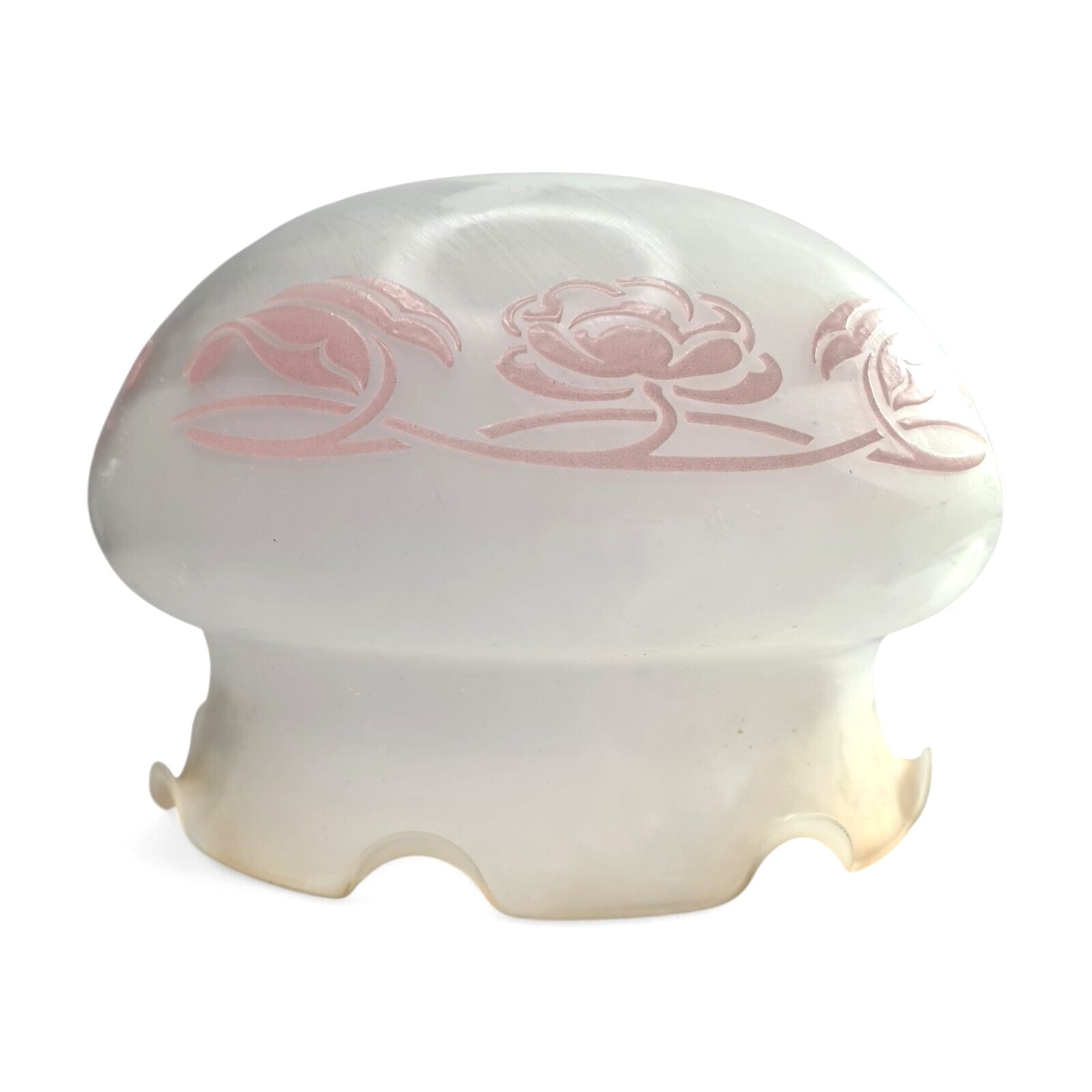 Art Deco Glass Light Shade White Satin Glass Ruffled Pendent Lampshade