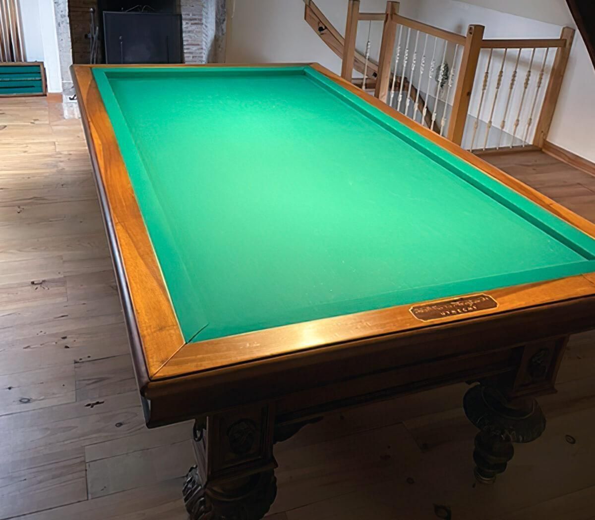 Dutch Billiard Table With Heating And Accessories, 20th Century photo furniture