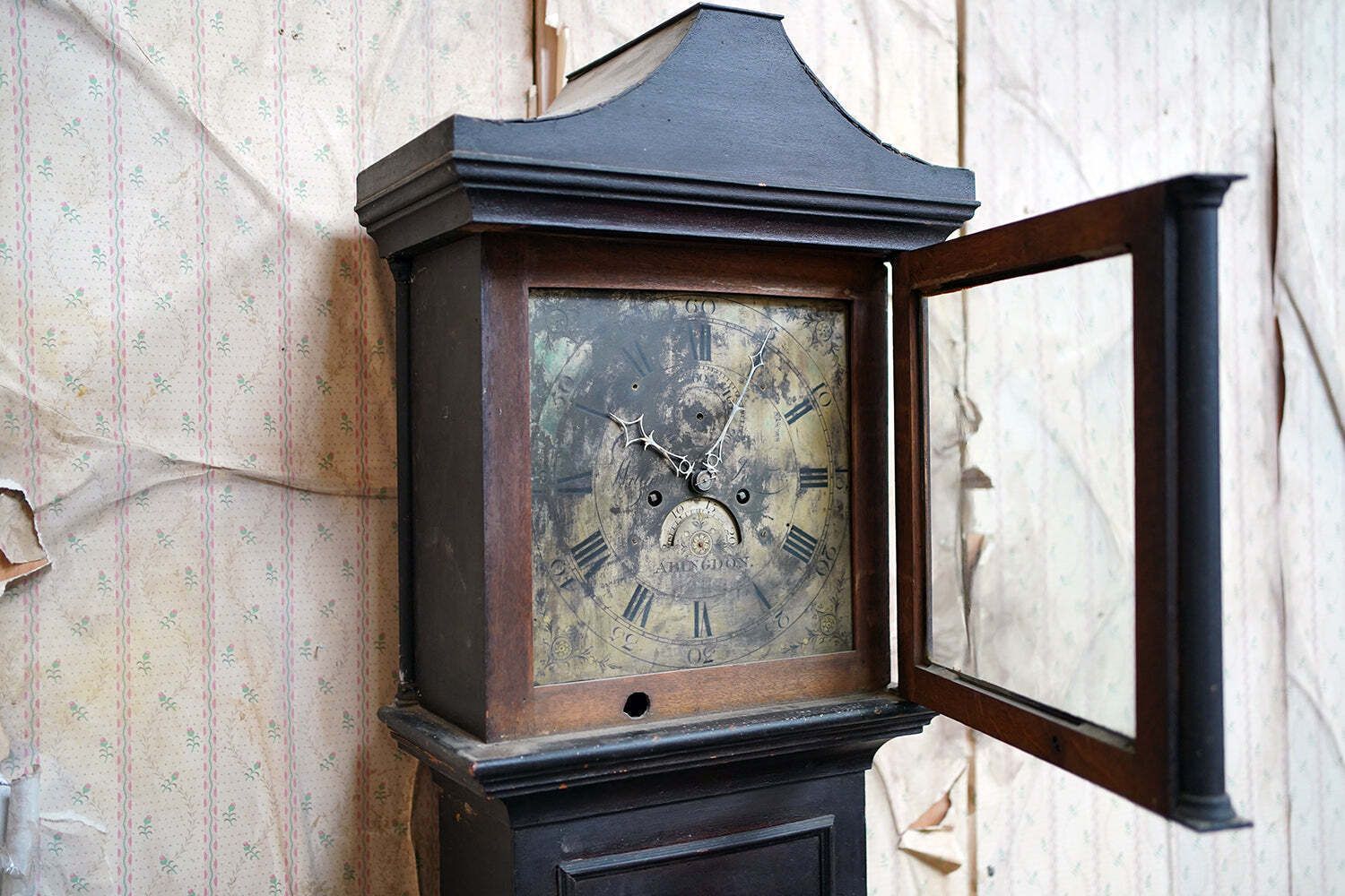 A Late 18thc Painted Eight Day Longcase Clock By William Jones Of Abingdon C.1790 photo vinterior
