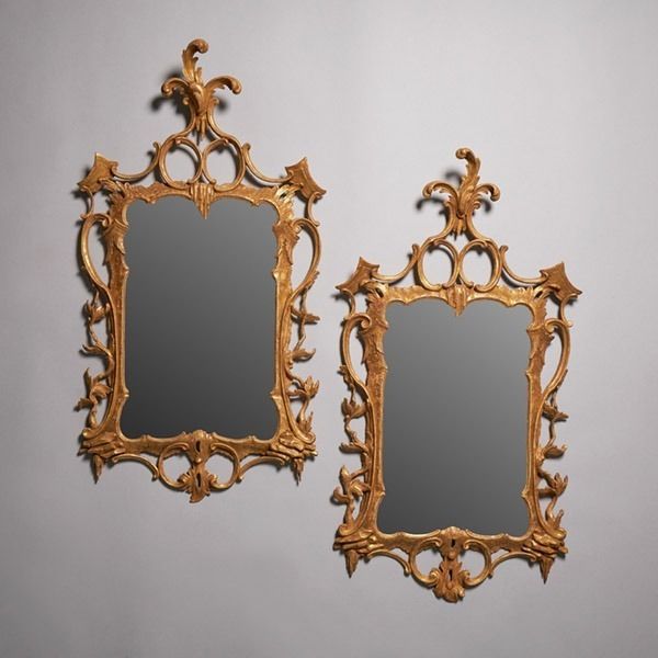 Rare Pair Of George III 18th Century Rocco Giltwood Mirrors, Circa 1760 1770