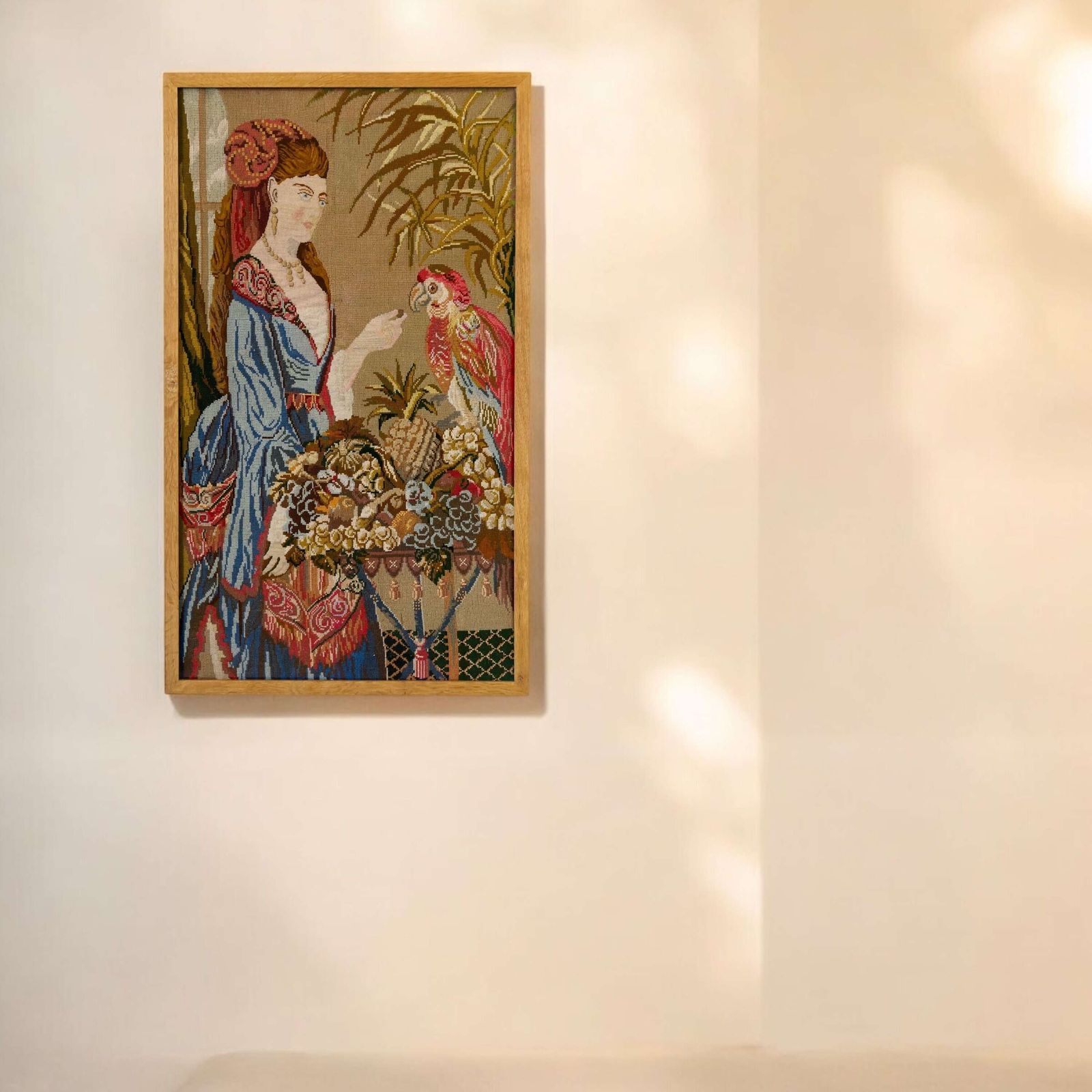 Tapestry & Petit Point Picture In Contemporary Frame With Non Reflective Glass C 1950s photo furniture