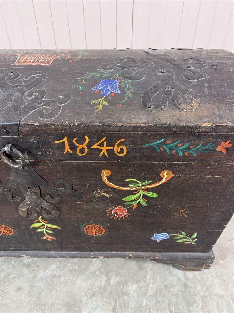 18th Century Marriage Chest, 18th Century And Earlier photo vintage