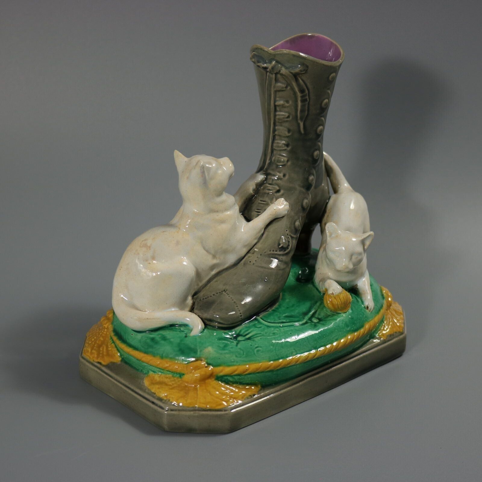 Brown Westhead Moore & Co Majolica Kittens Vase photo furniture