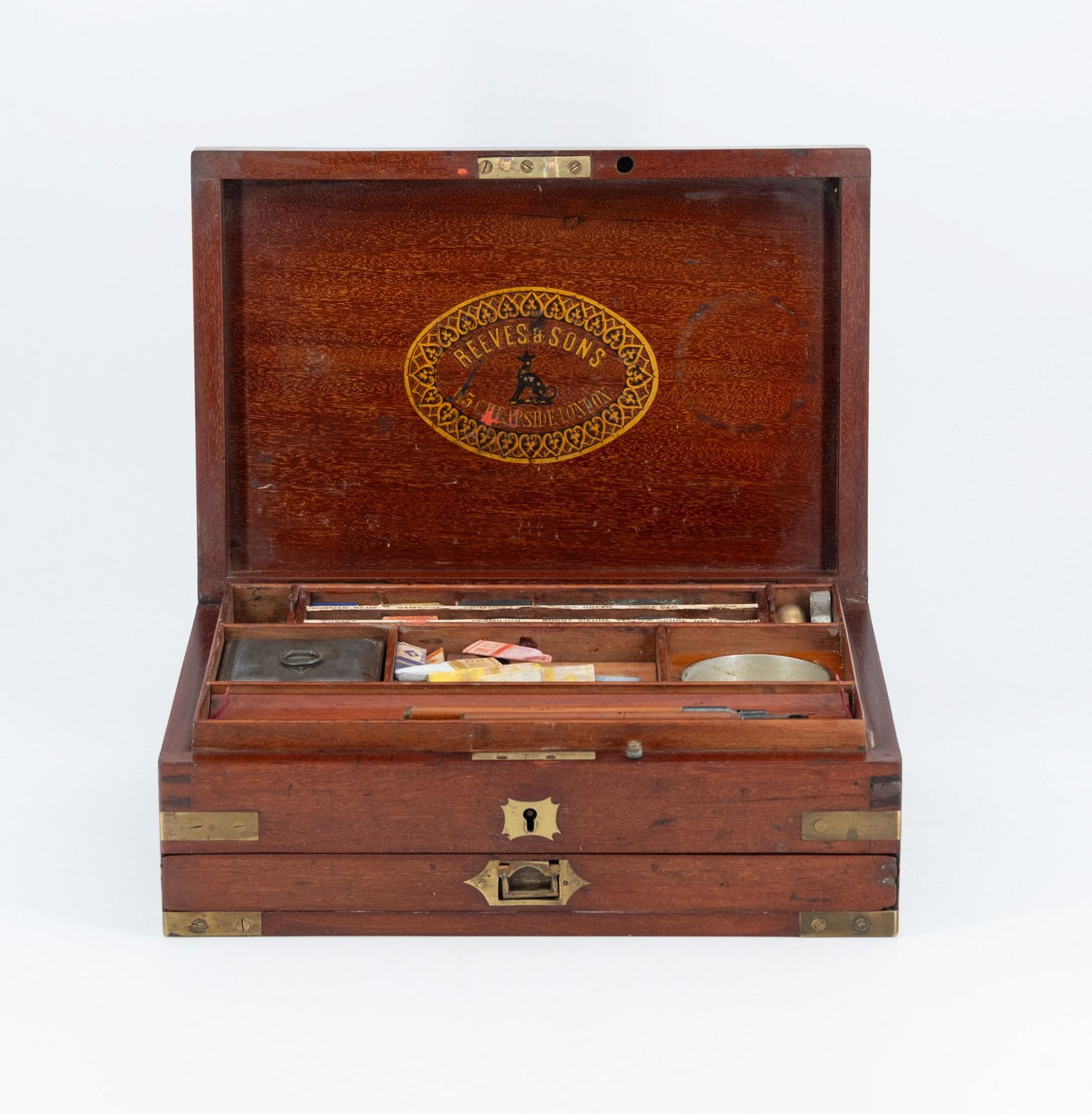 Scarce Victorian Campaign Military Artist Watercolour Box By Reeves & Son With War Department Broad Arrow For India photo furniture