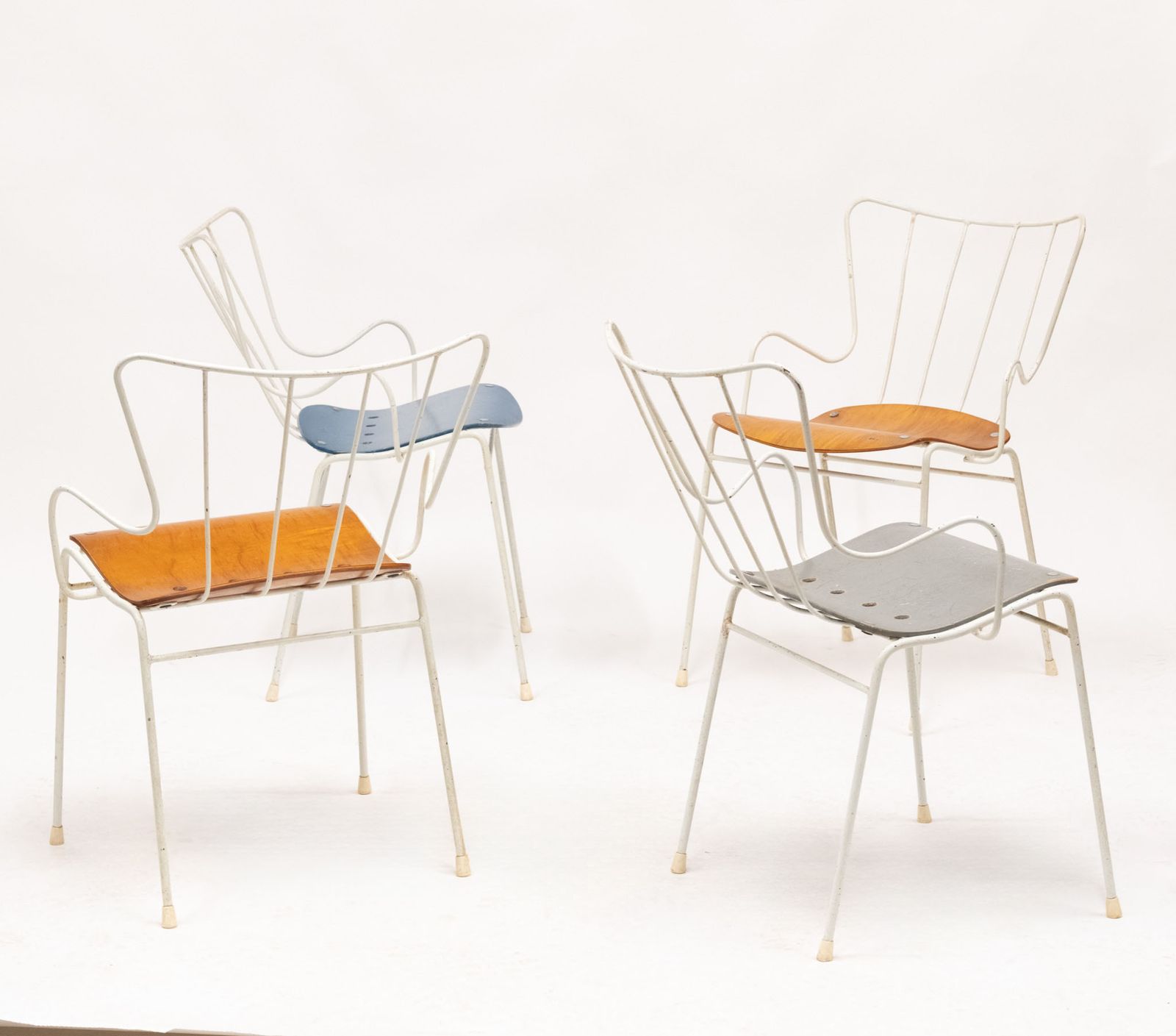 Set Of Four Mid Century Ernest Race Antelope Chairs photo Furniture