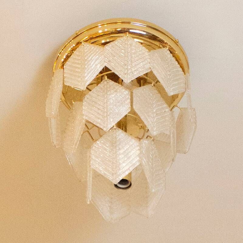 Murano Glass Chandelier With Hexagonal Leaves, Italy, 1960s photo 1800.0