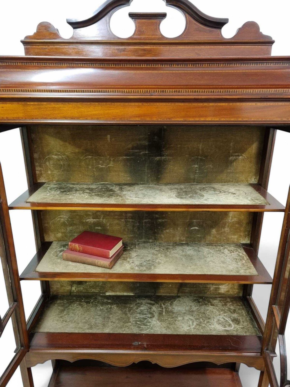 Antique Edwardian Display Cabinet / Inlaid Mahogany / C1900 photo vinterior