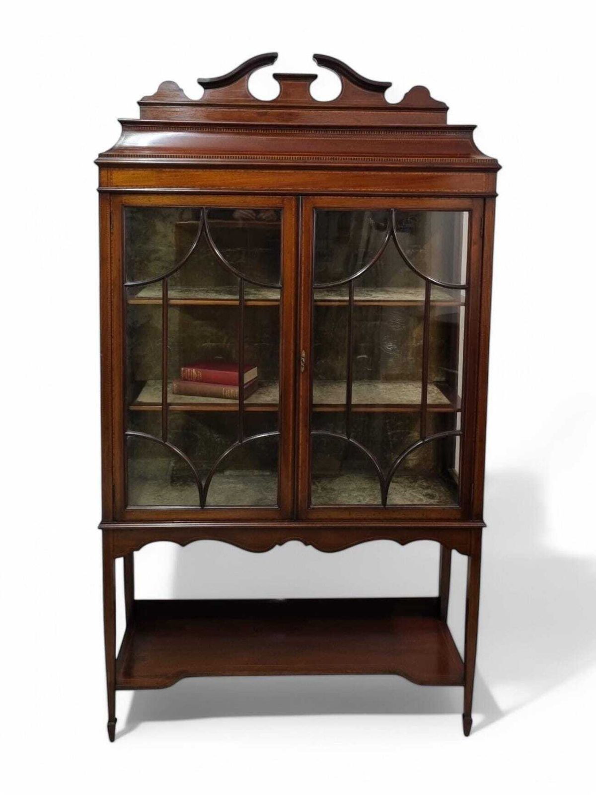 photo for sale Antique Edwardian Display Cabinet / Inlaid Mahogany / C1900