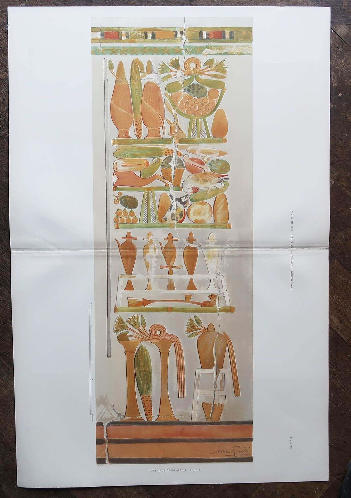 Set Of 3 Large Original Antique Prints Of Ancient Egyptian Wall Decoration, 1896 photo Art
