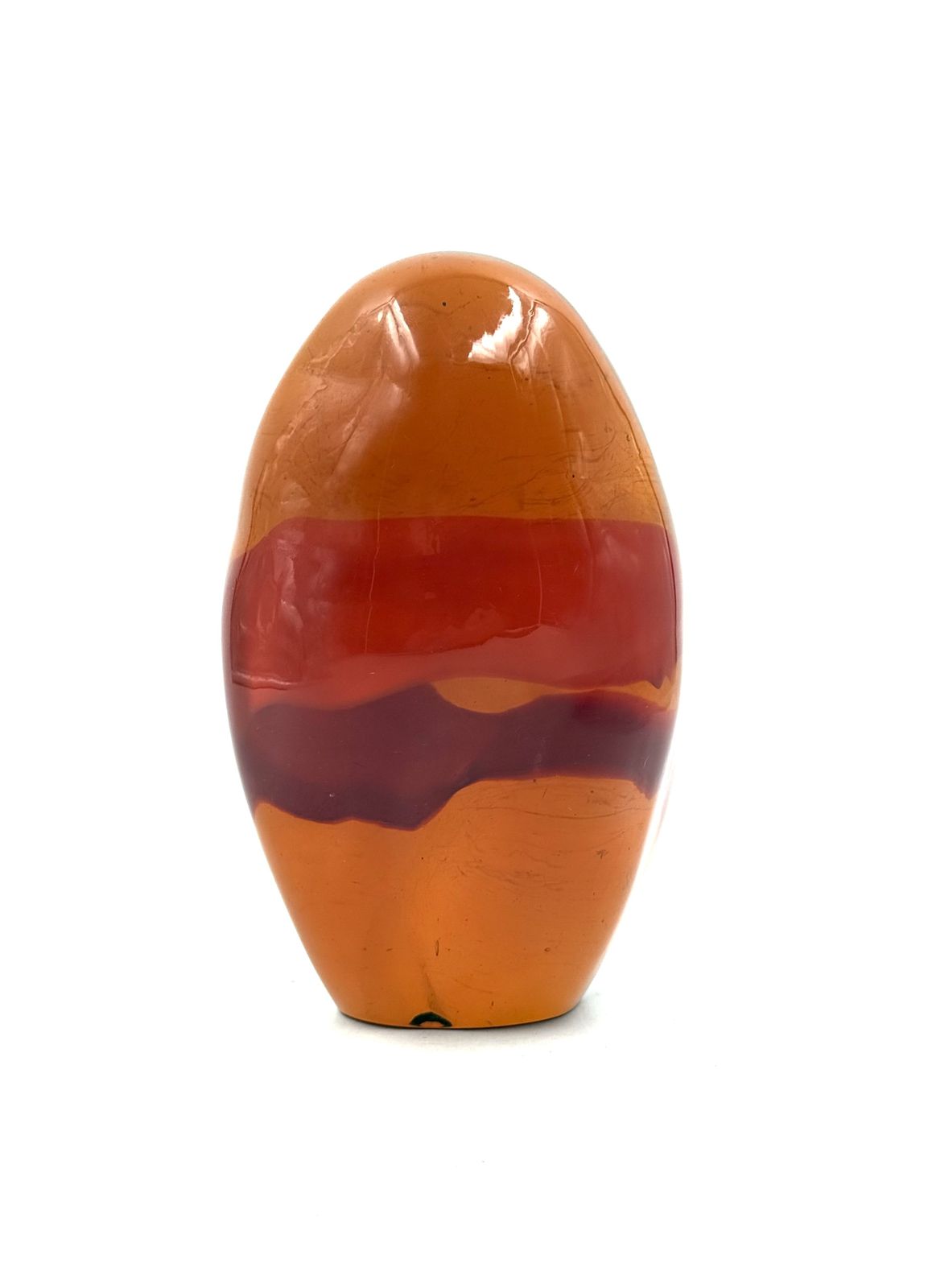 Space Age Murano Orange Glass Presse Papier, Italy 1960s