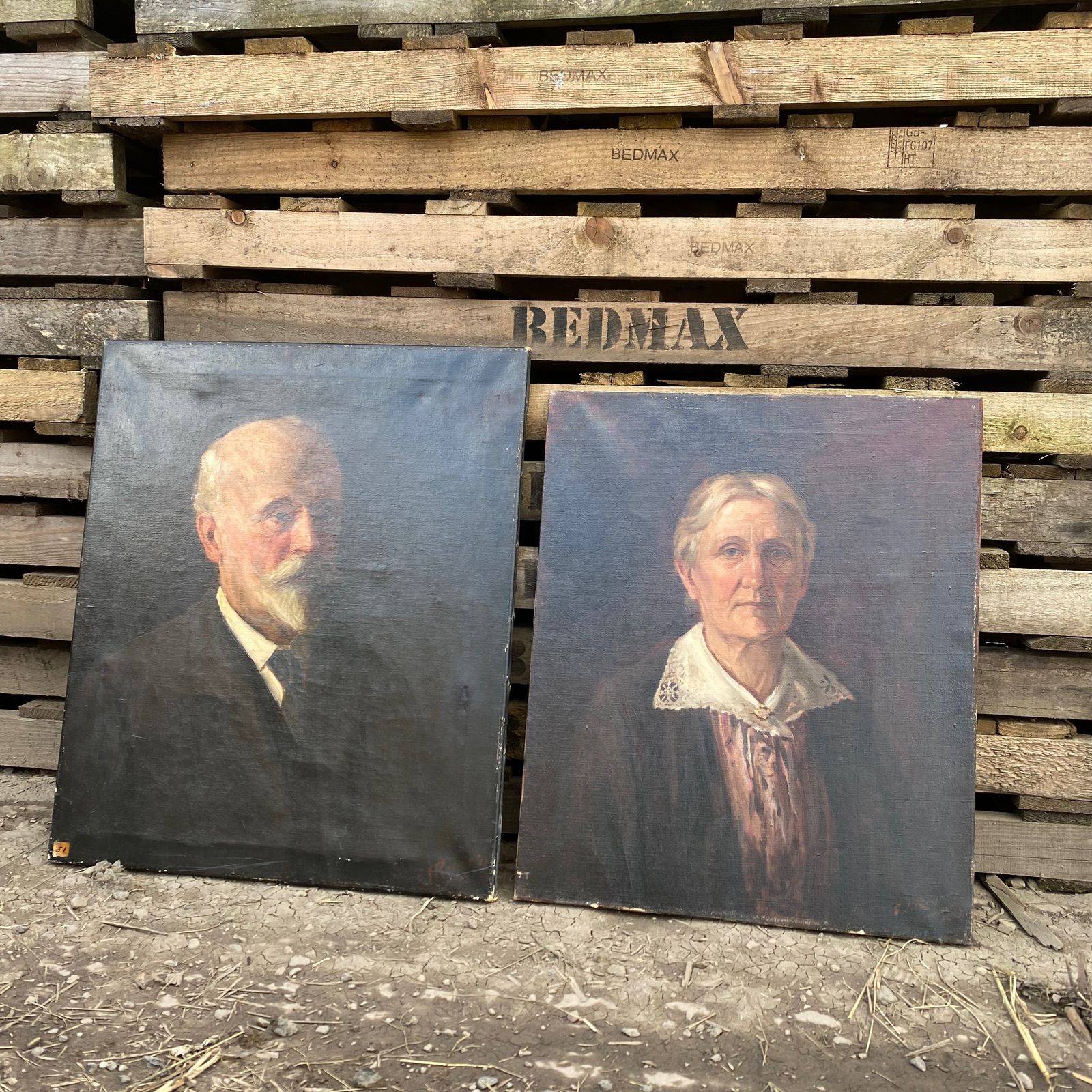 E J Rogers Irish School Mother And Father Portraits photo 775.0