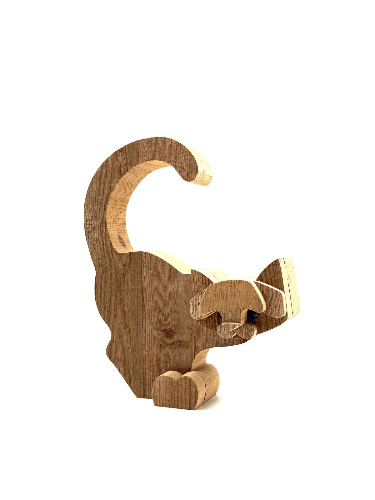 Bottega Michelangeli, Cat Wood Sculpture, Orvieto Italy 1970s photo 550.0