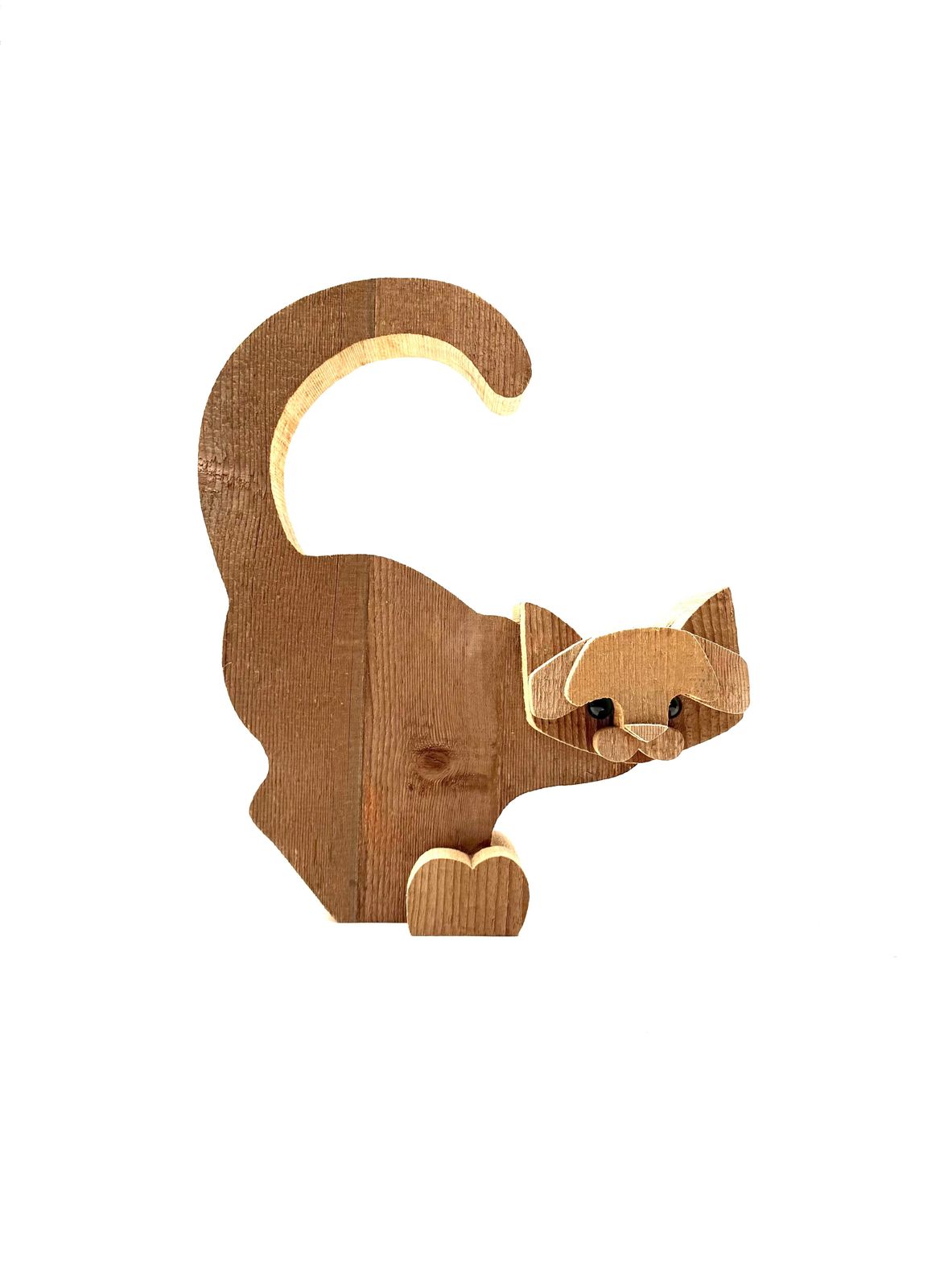 Bottega Michelangeli, Cat Wood Sculpture, Orvieto Italy 1970s photo buy