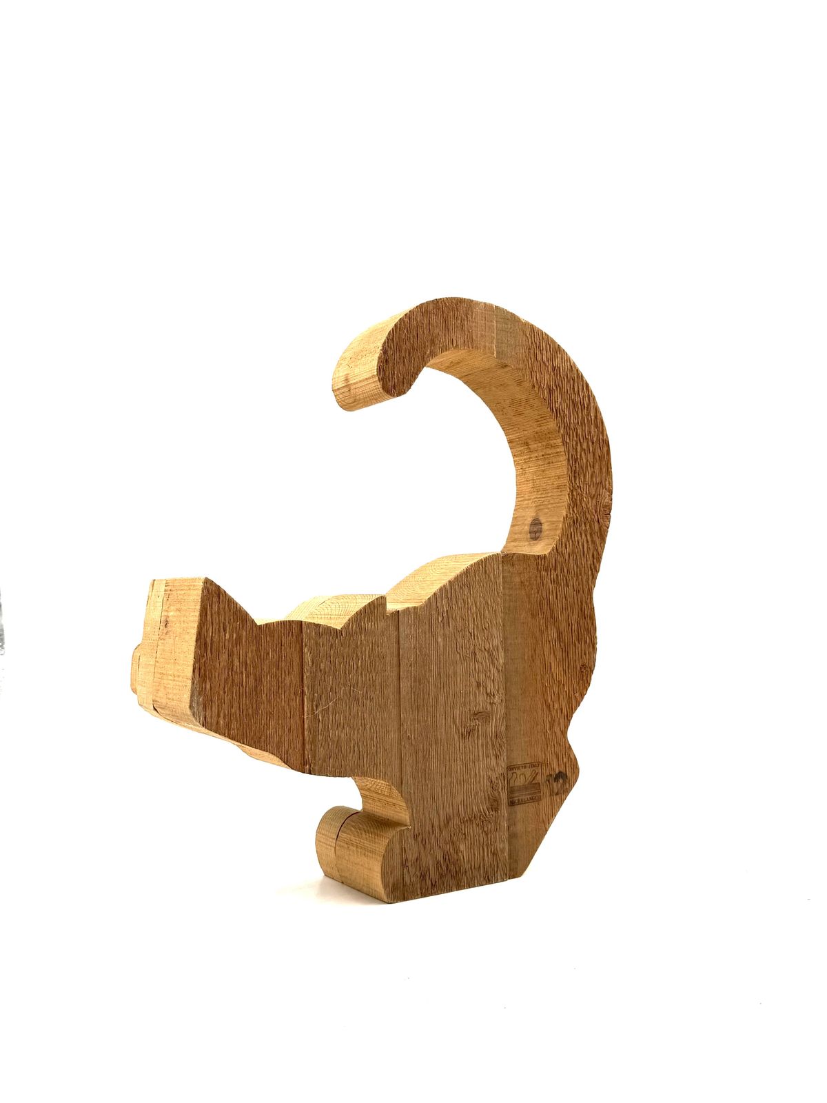 photo vinterior Bottega Michelangeli, Cat Wood Sculpture, Orvieto Italy 1970s