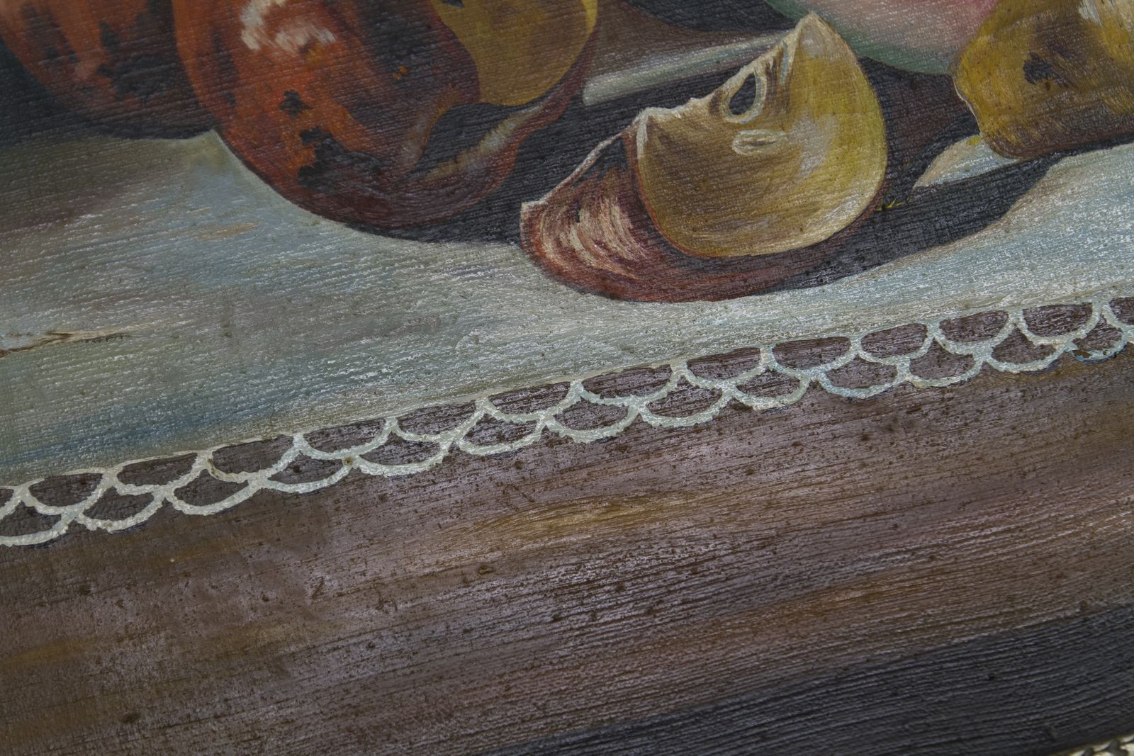 Vintage Oil Painting, Moody Still Life With Fruits photo 490.0