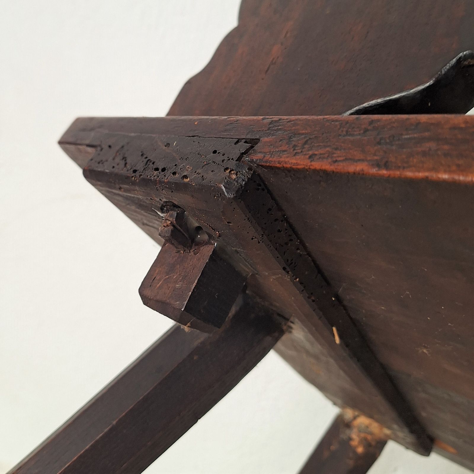Swiss Alps Folk Art Escabelle Wooden Chair, 1820s photo vinterior
