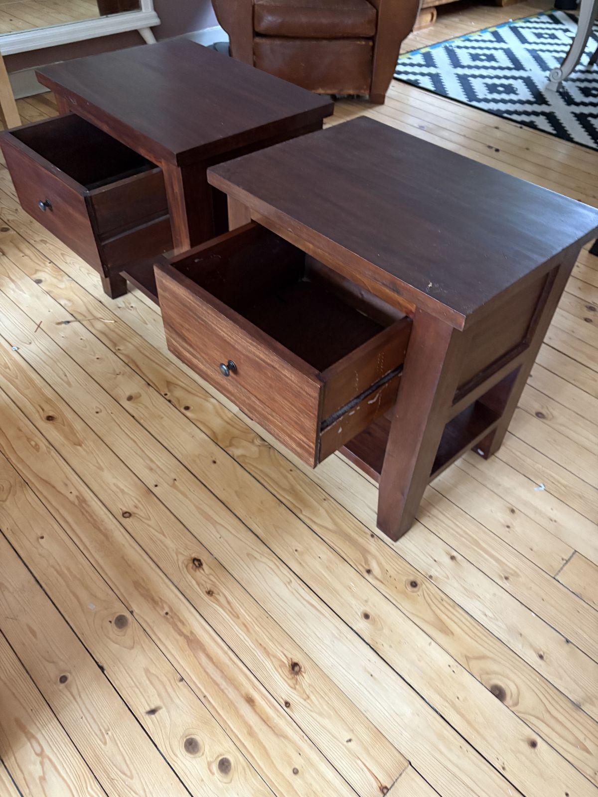 Pair Of Solid Wood Nightstands – High Quality, Sturdy, And Elegant photo furniture