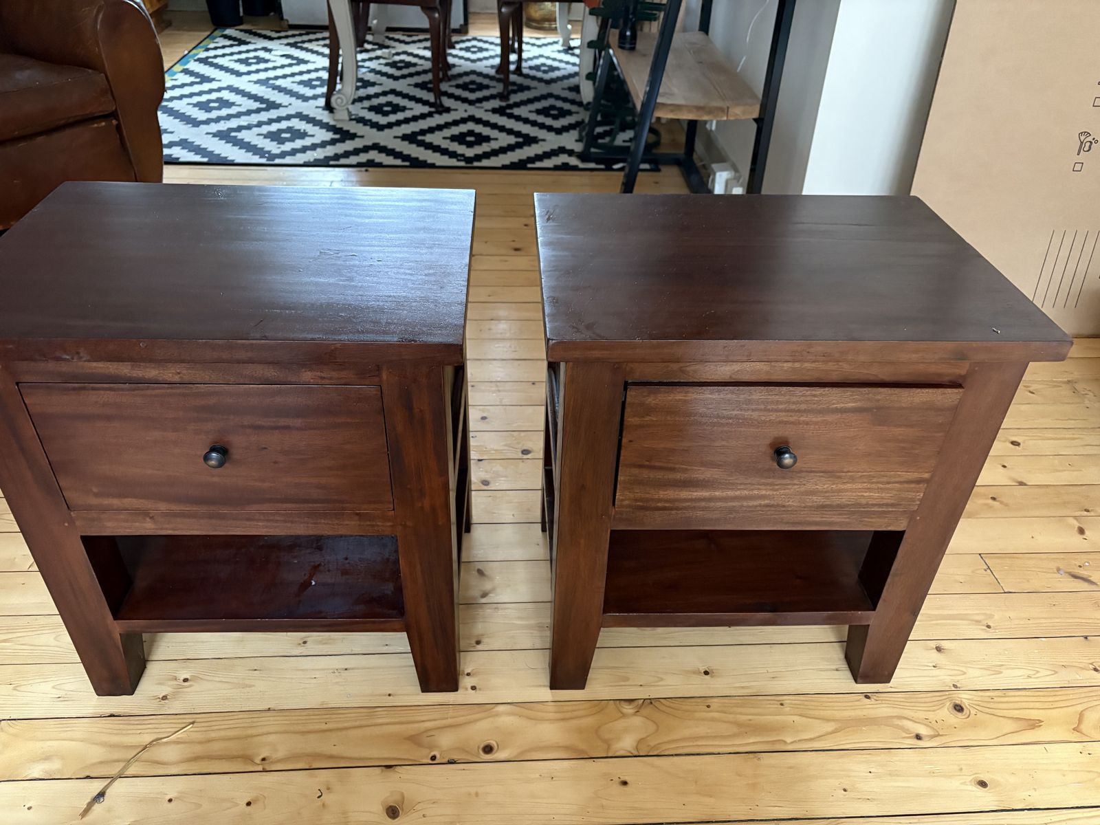 Pair Of Solid Wood Nightstands – High Quality, Sturdy, And Elegant photo Furniture