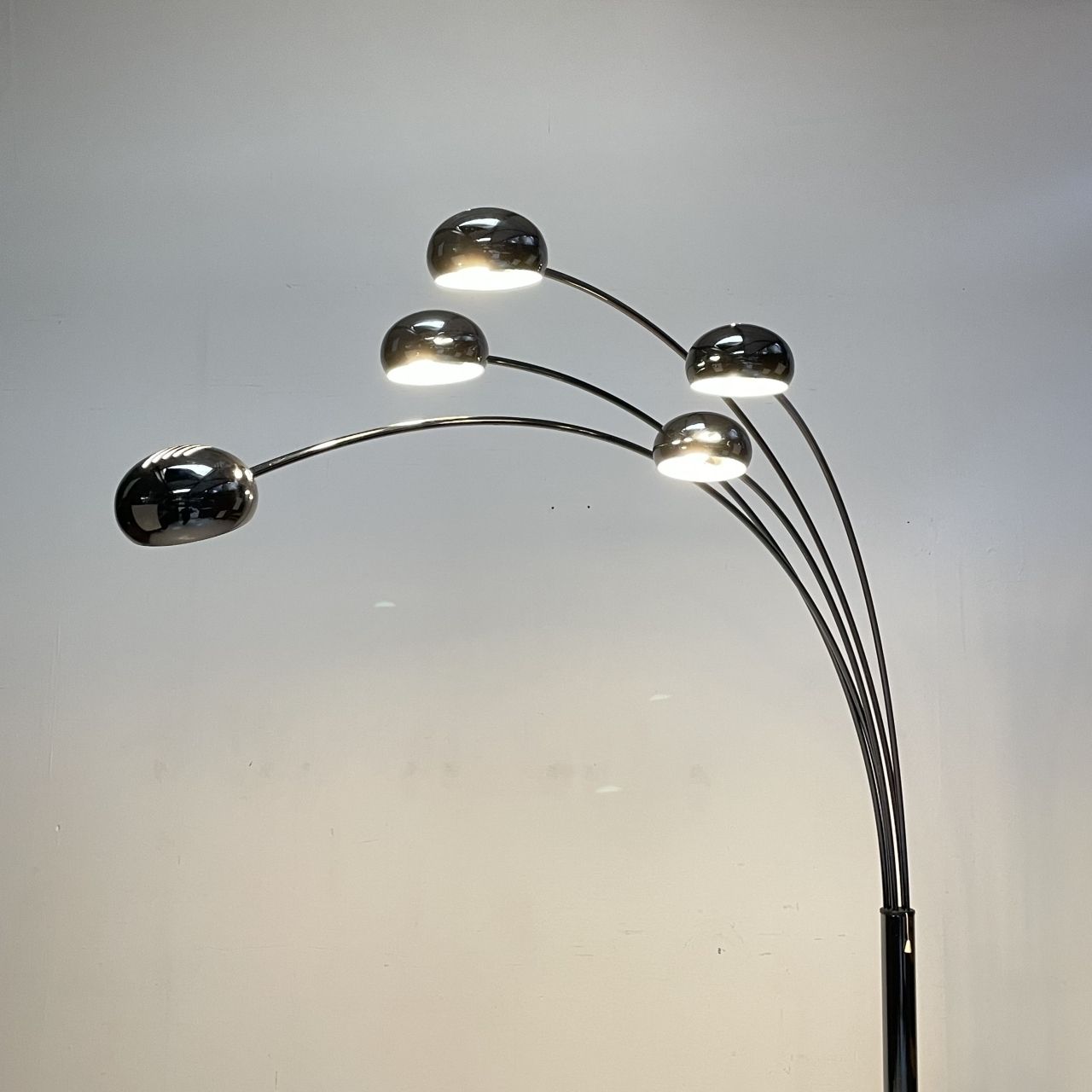 Midcentury Danish Bilka Multi Lamp Floor Light In Smoked Chrome With Marble Base photo buy