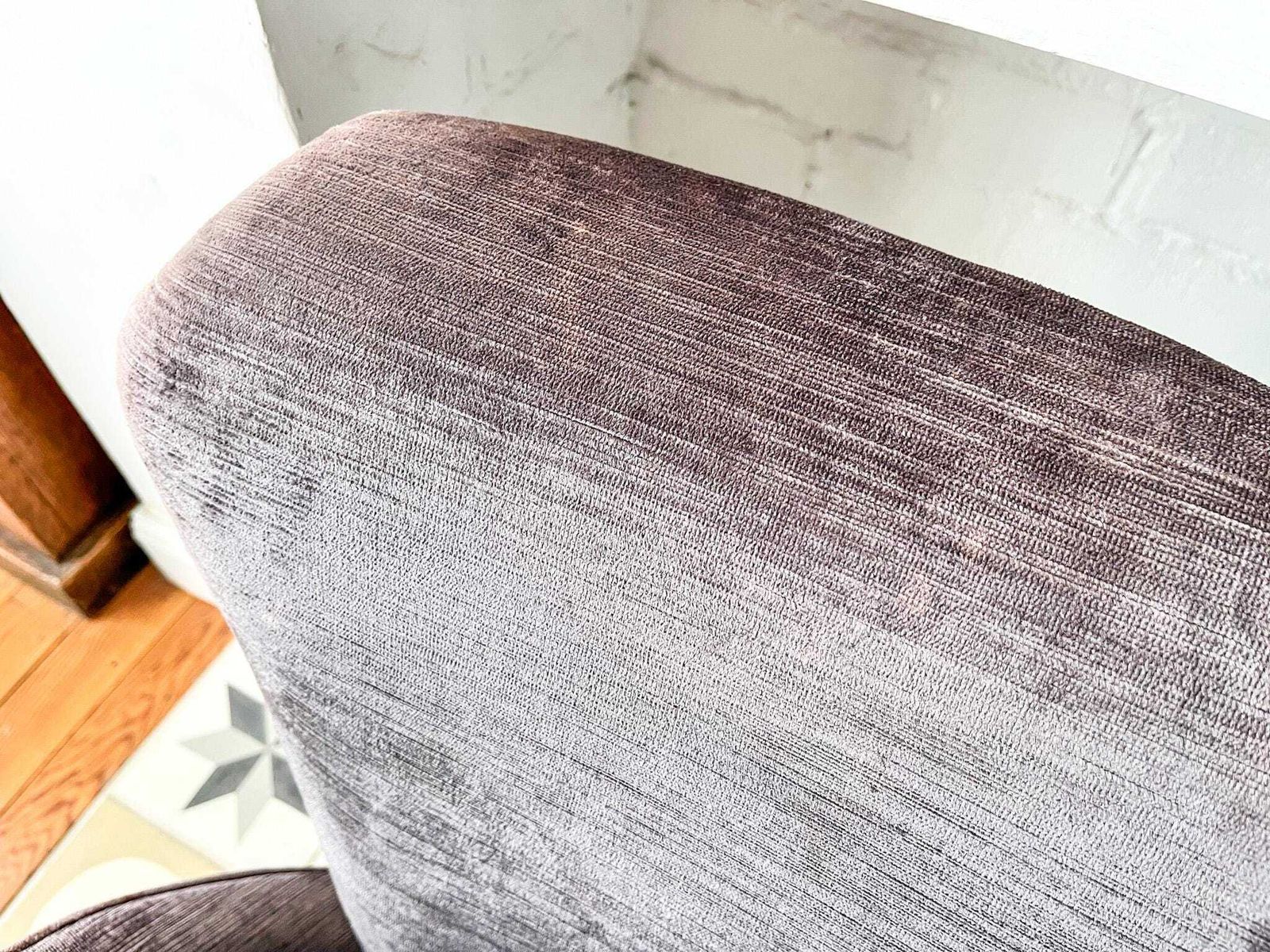 Italian Mid Century Accent Armchair Upholstered In Lilac Velvet photo buy