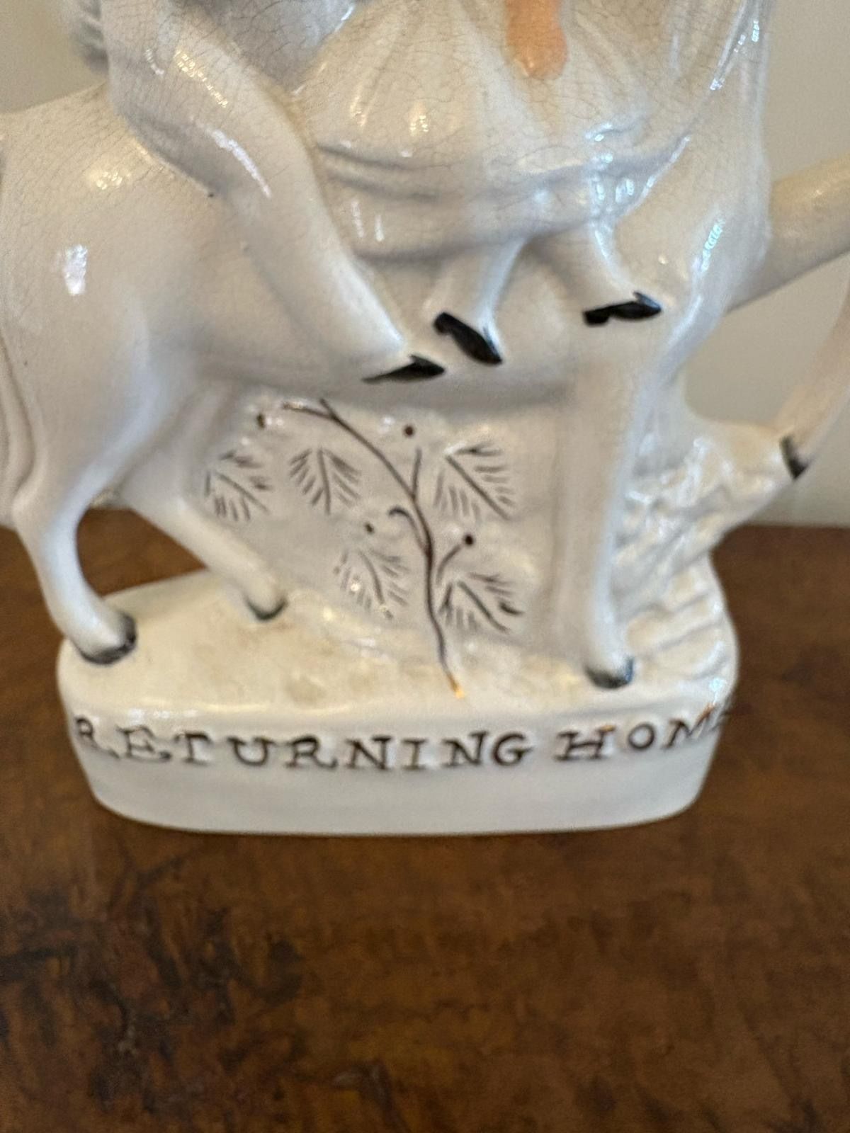 Pair Of Antique Staffordshire Flat Back Figures On Horseback photo Art