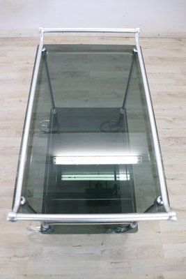 Chromed Metal And Glass Drinks Trolley, 1980s photo vintage