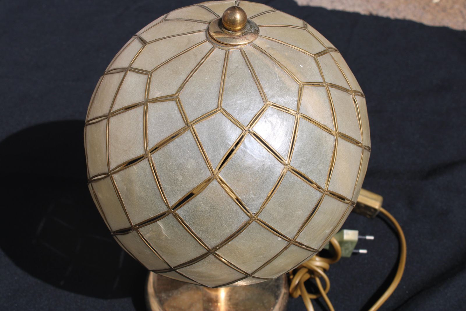 Pair Of Decorative Brass Table Lamps Italy 1970 photo vintage