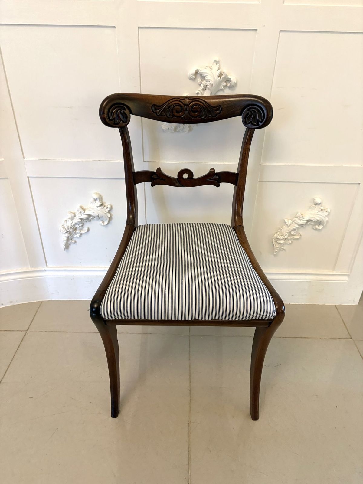 Outstanding Quality Set Of 8 Antique Carved Rosewood Dining Chairs photo vinterior