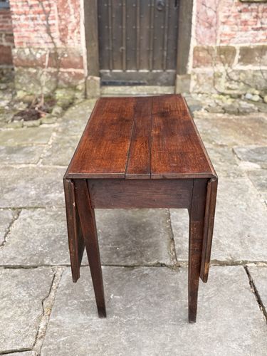 English Original Antique Oak Drop Leaf  Plank Kitchen Dining Table C 1700's photo furniture