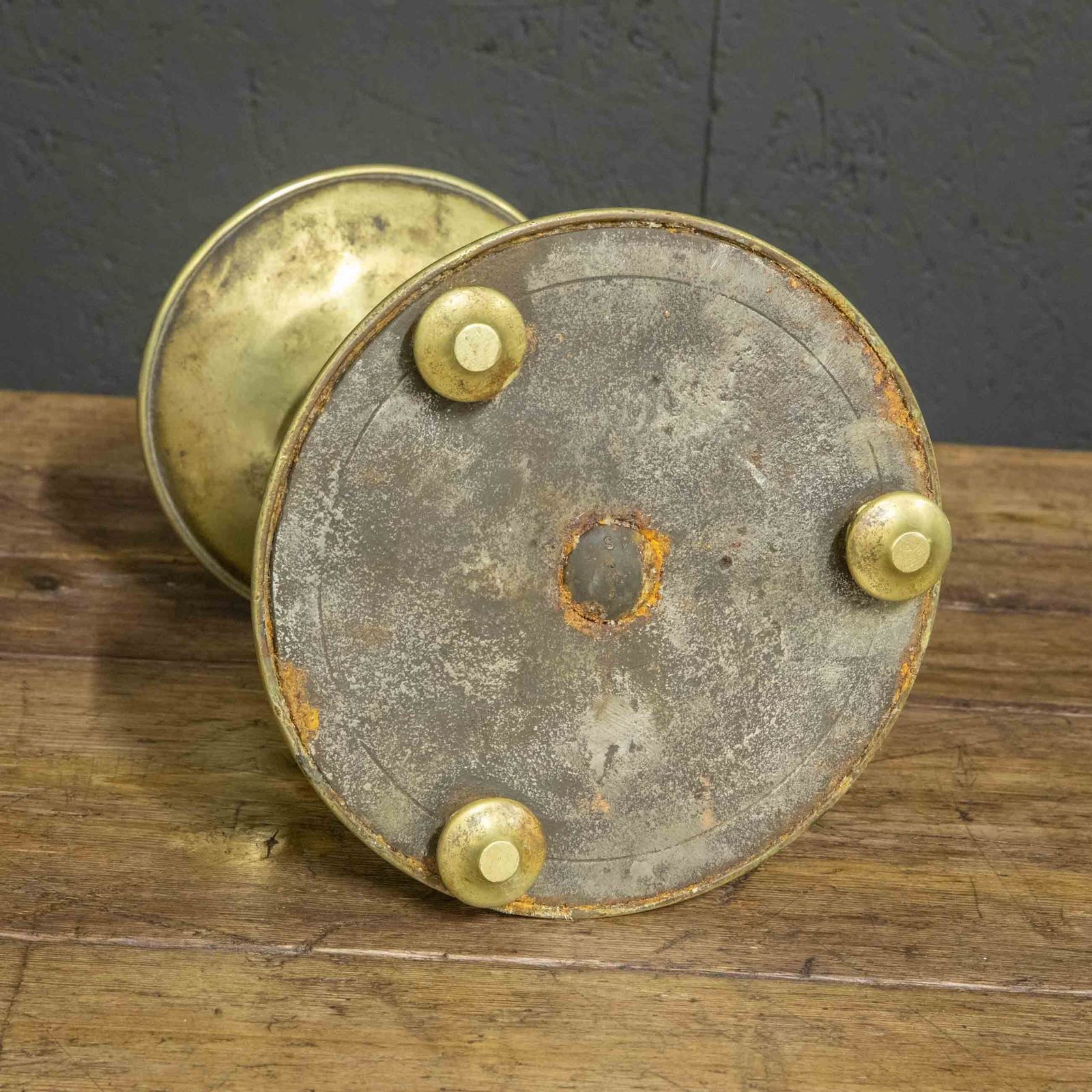 495.0 Victorian Brass Pricket Sticks photo