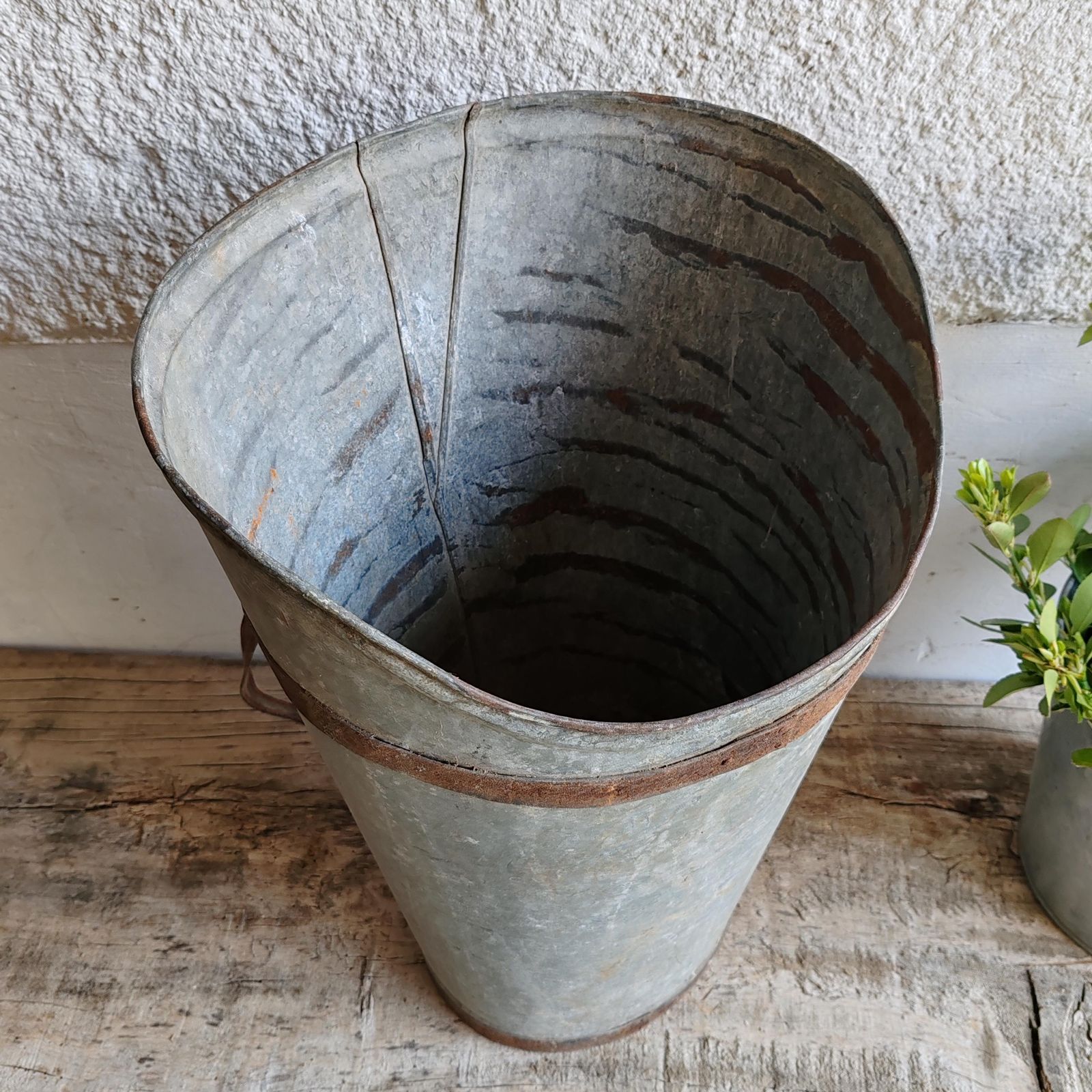 Antique Zinc Grape Hod Rare Handcrafted Harvest Bucket, Hungarian Winemaking Tool, Rustic Farmhouse Decor, Perfect Planter Collector’s Piece photo buy