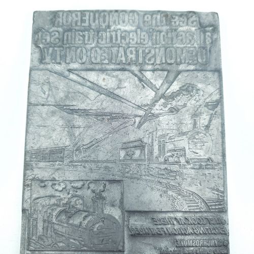Tri Ang Railways The Conqueror Rs 65 Metal Block Newspaper Advert Printing Rare photo for sale