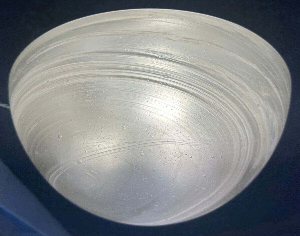 Large 1970s German Peill & Putzler Frosted Domed Glass Flush Mount Ceiling Light.  10 Available photo 325.0