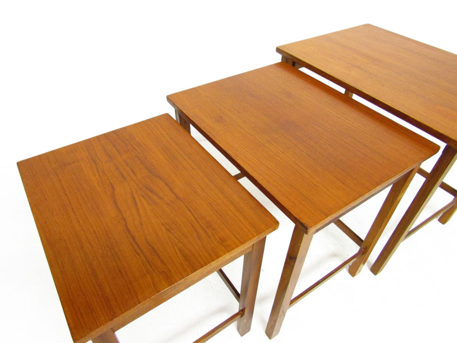 Set Of 3 1960s Teak Nesting Tables. Danish Style Of Peter Hvidt photo buy